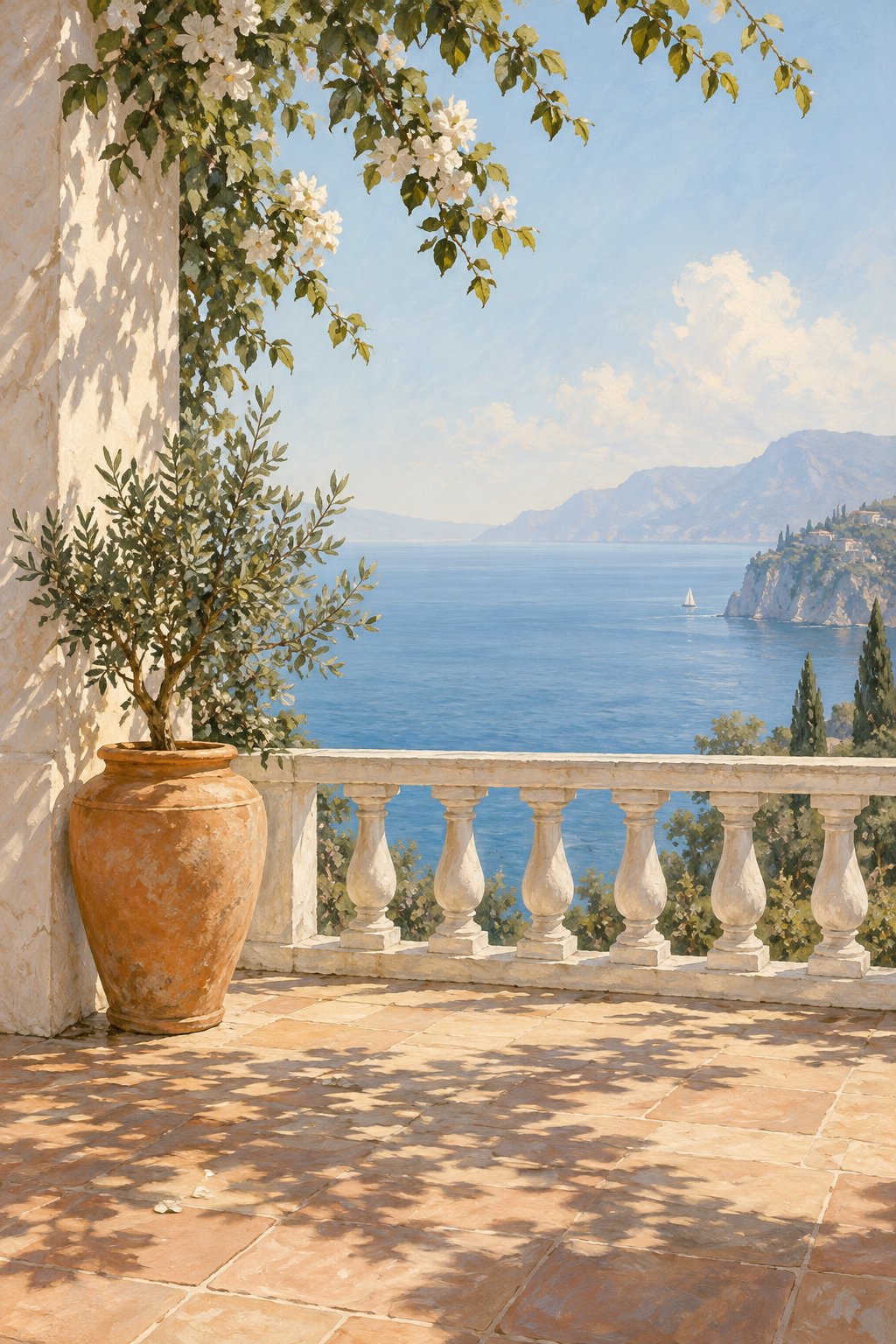 Terrace Morning canvas artwork — Sunlit Places