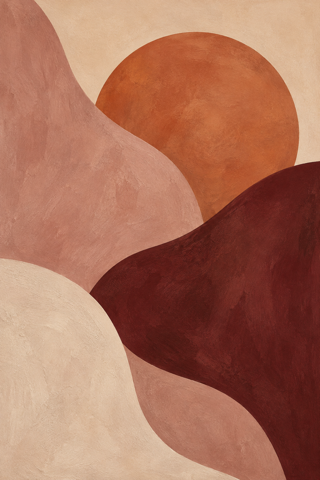 Terracotta Sun canvas artwork — Colour and Movement
