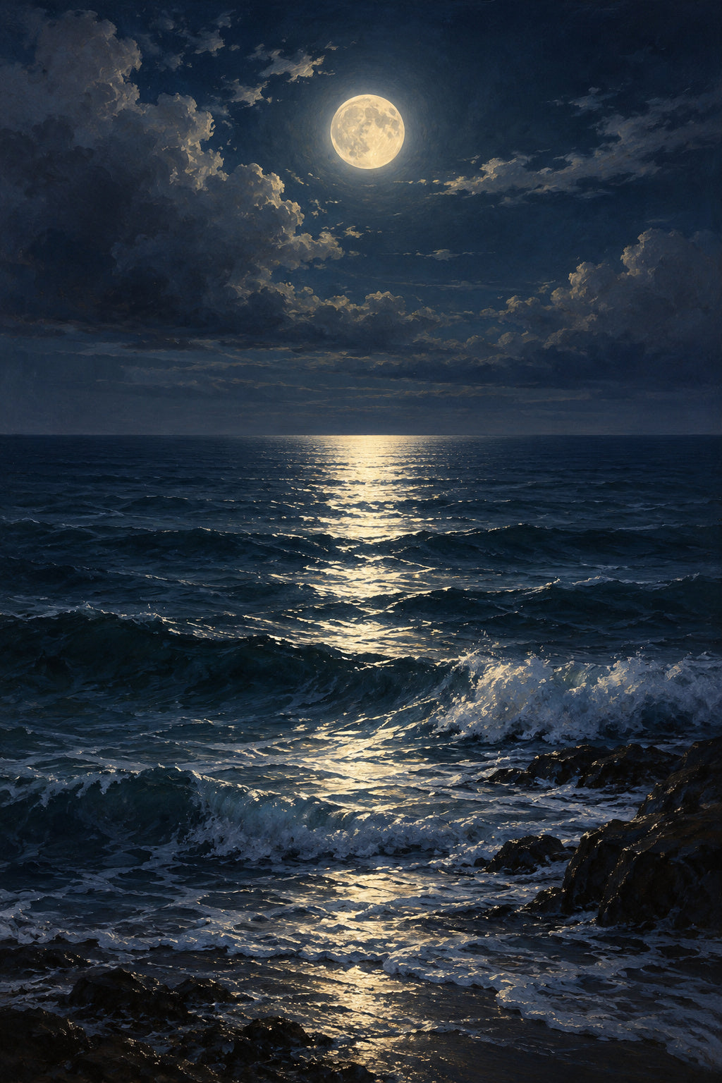 Moonlit Tide — original canvas artwork