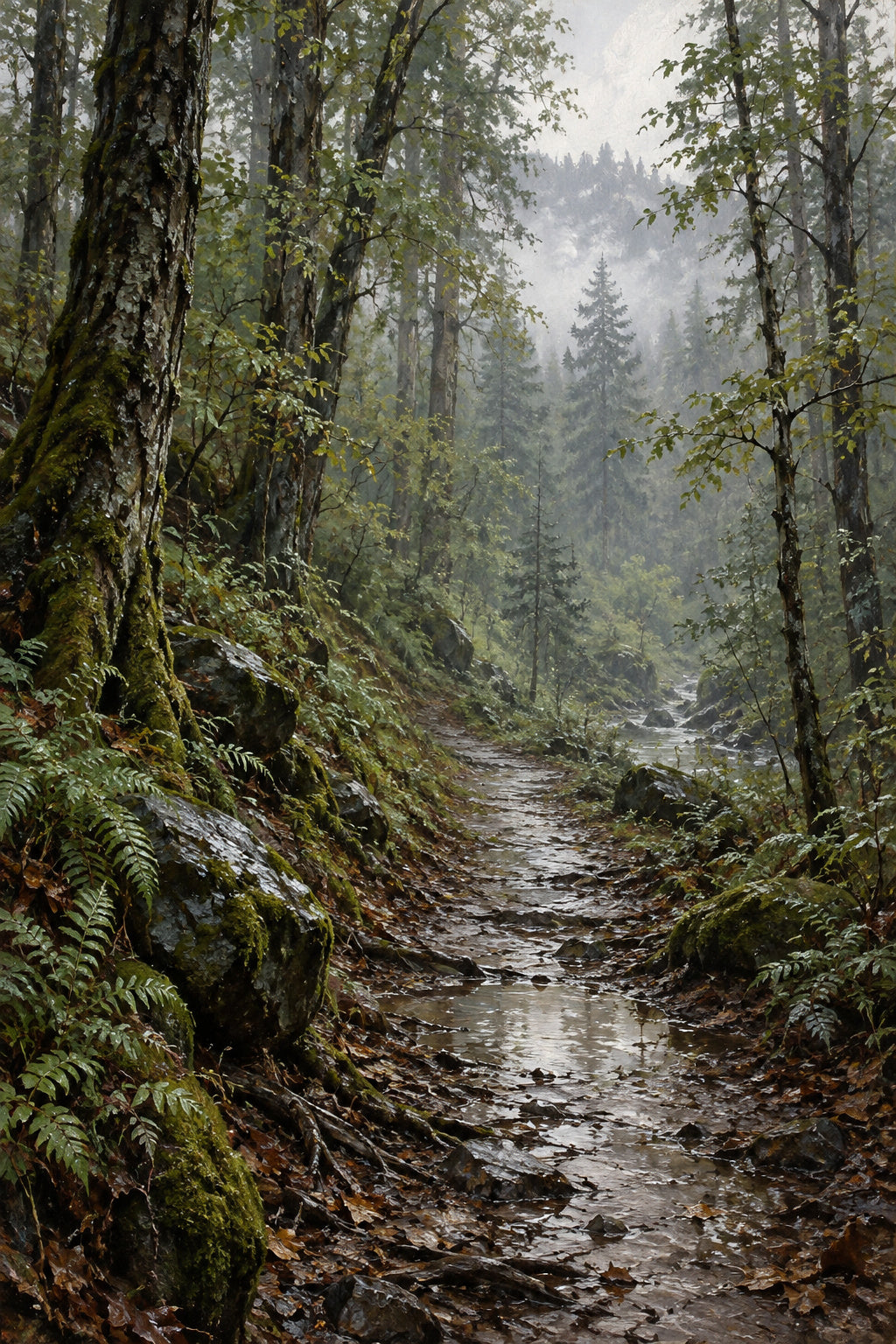 Rainwashed Woods — original canvas artwork