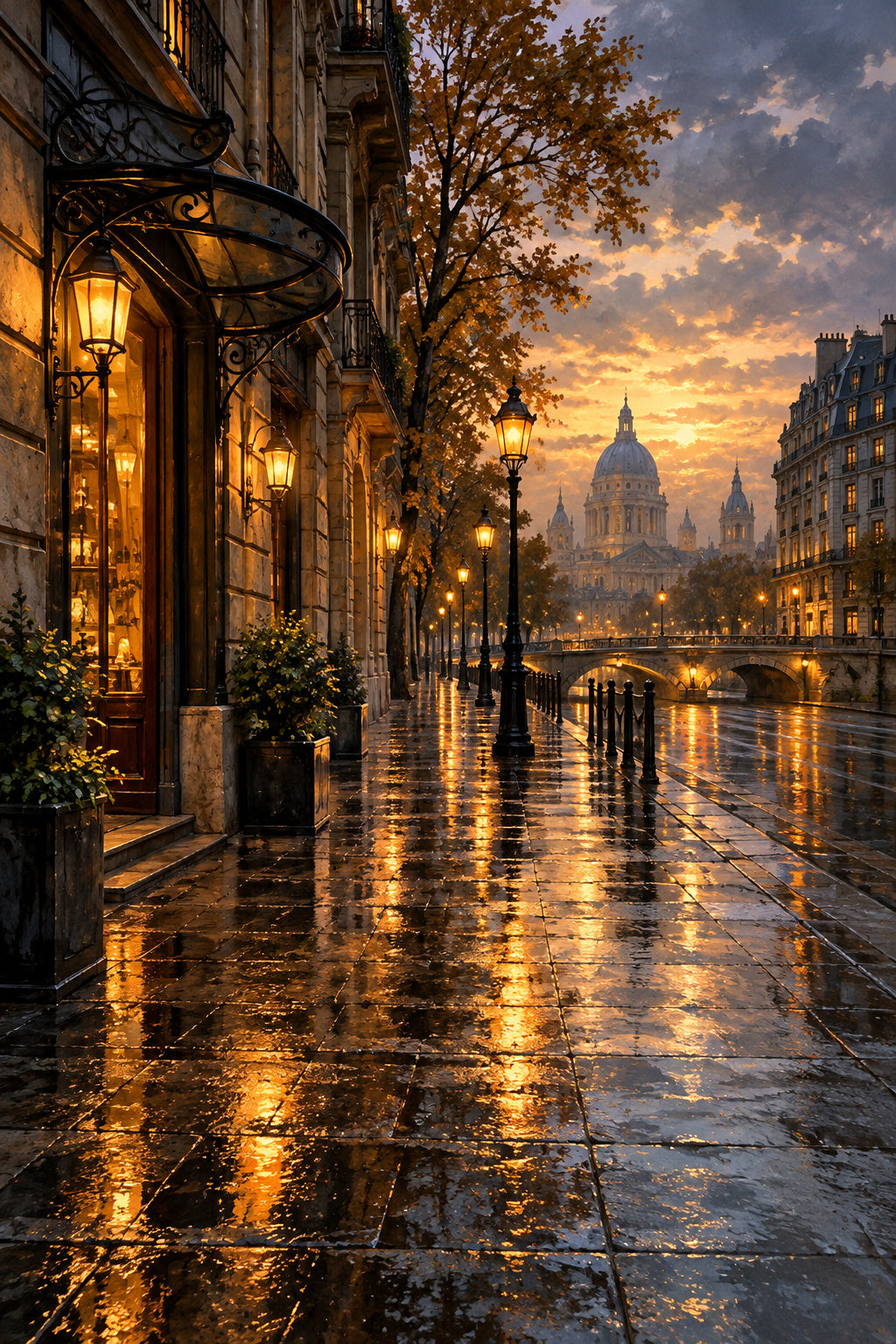 City After Rain — original canvas artwork