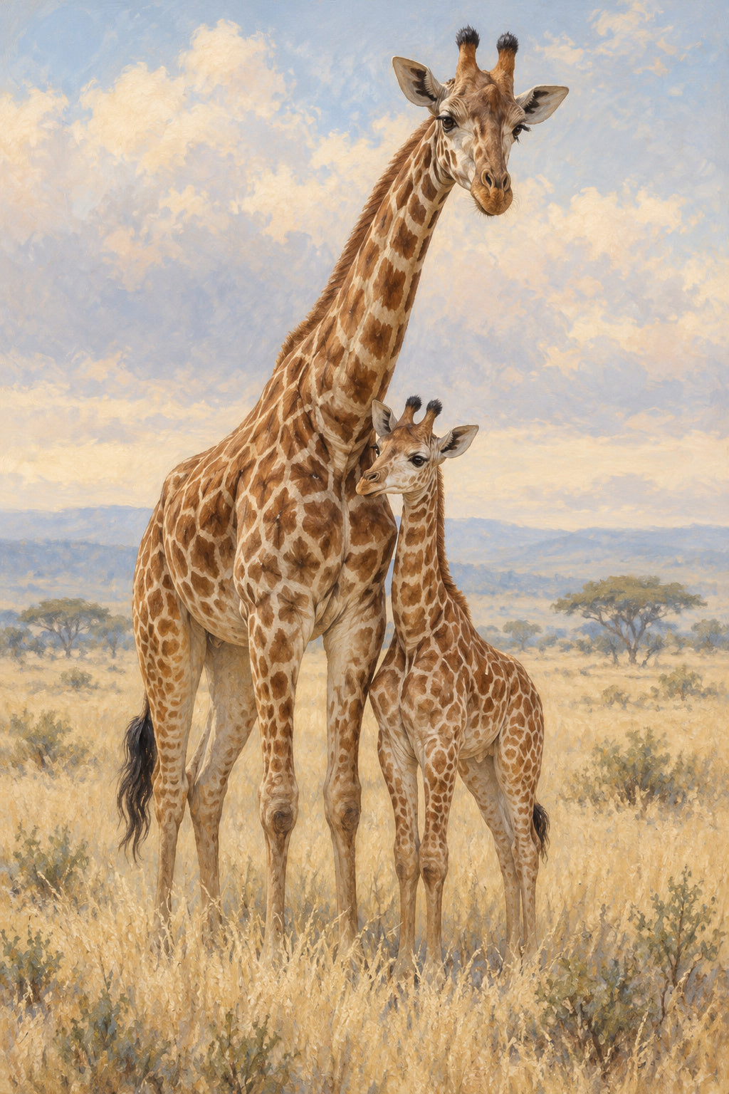 Giraffe Pair — original canvas artwork