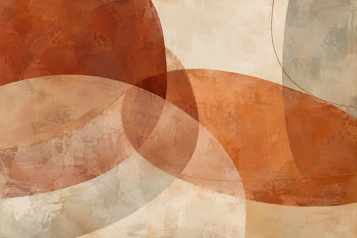 Terracotta Dialogue — original horizontal canvas artwork