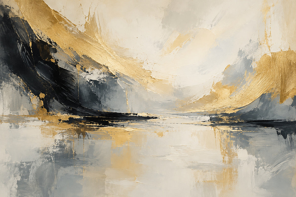 Golden Silence — original horizontal canvas artwork
