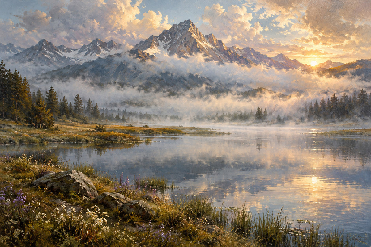 Cloud Meadow — original horizontal canvas artwork