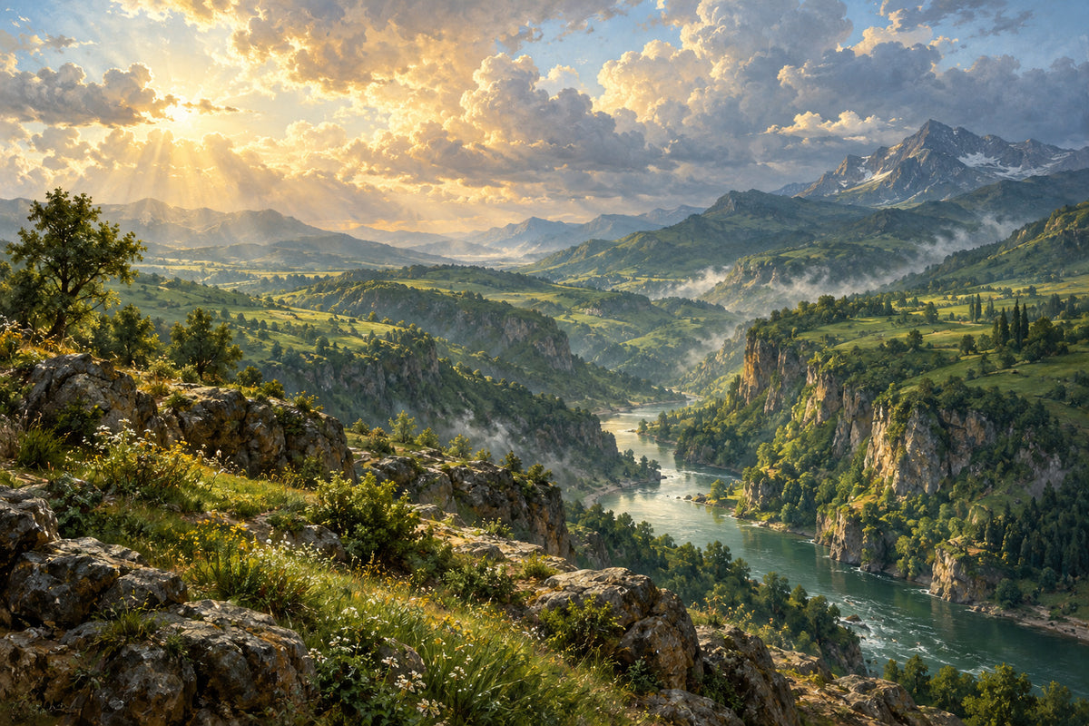 Emerald Gorge — original horizontal canvas artwork