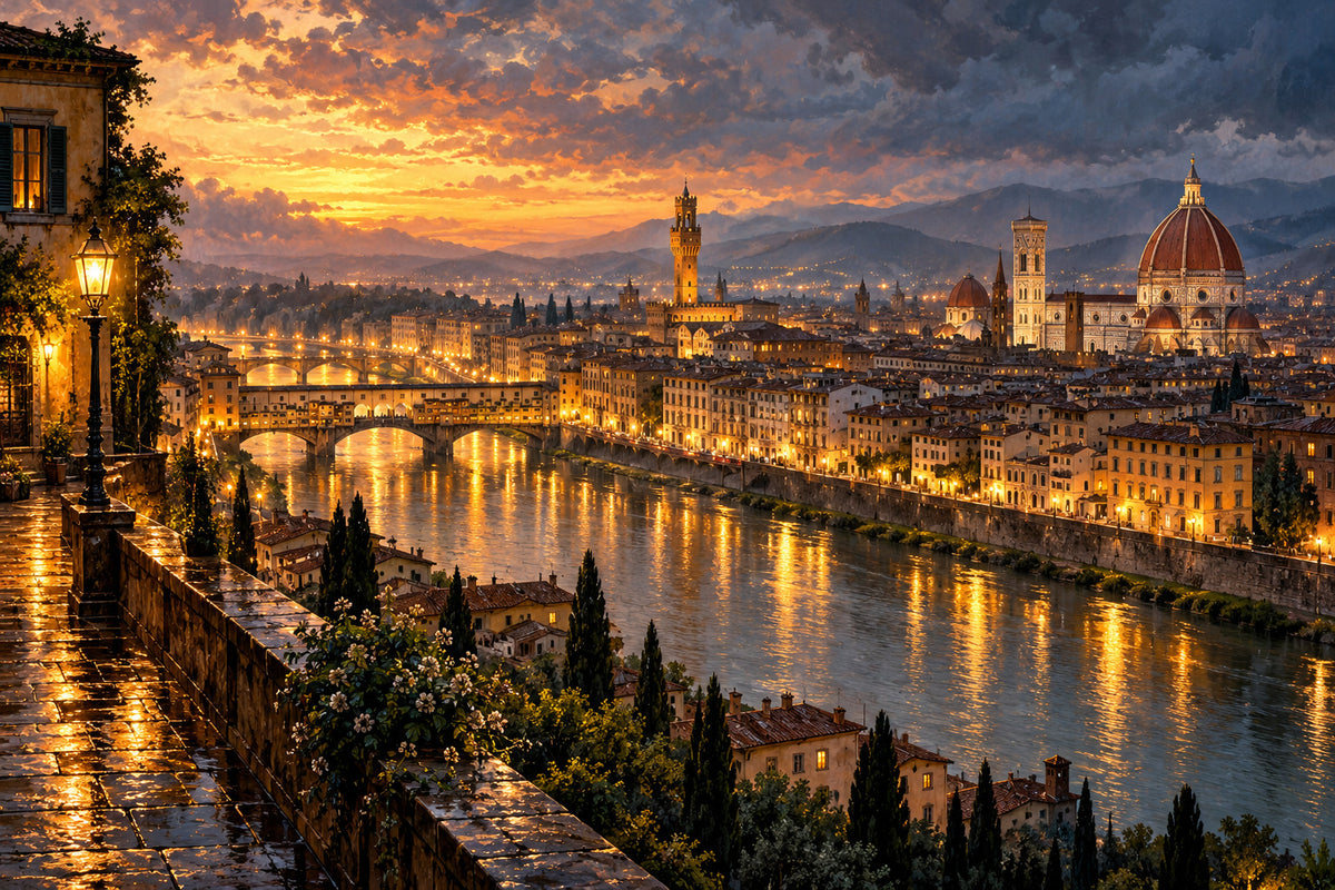 Florence Golden Arno — original horizontal canvas artwork
