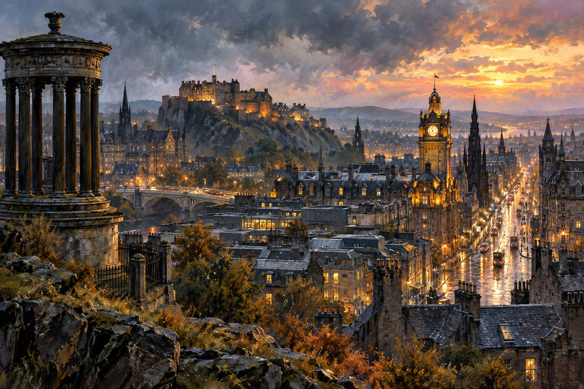 Edinburgh Stone Light — original horizontal canvas artwork