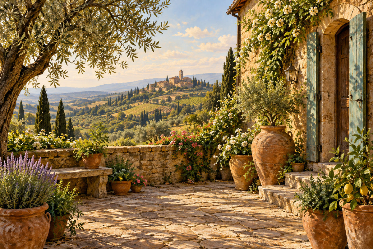 Tuscan Afternoon — original horizontal canvas artwork
