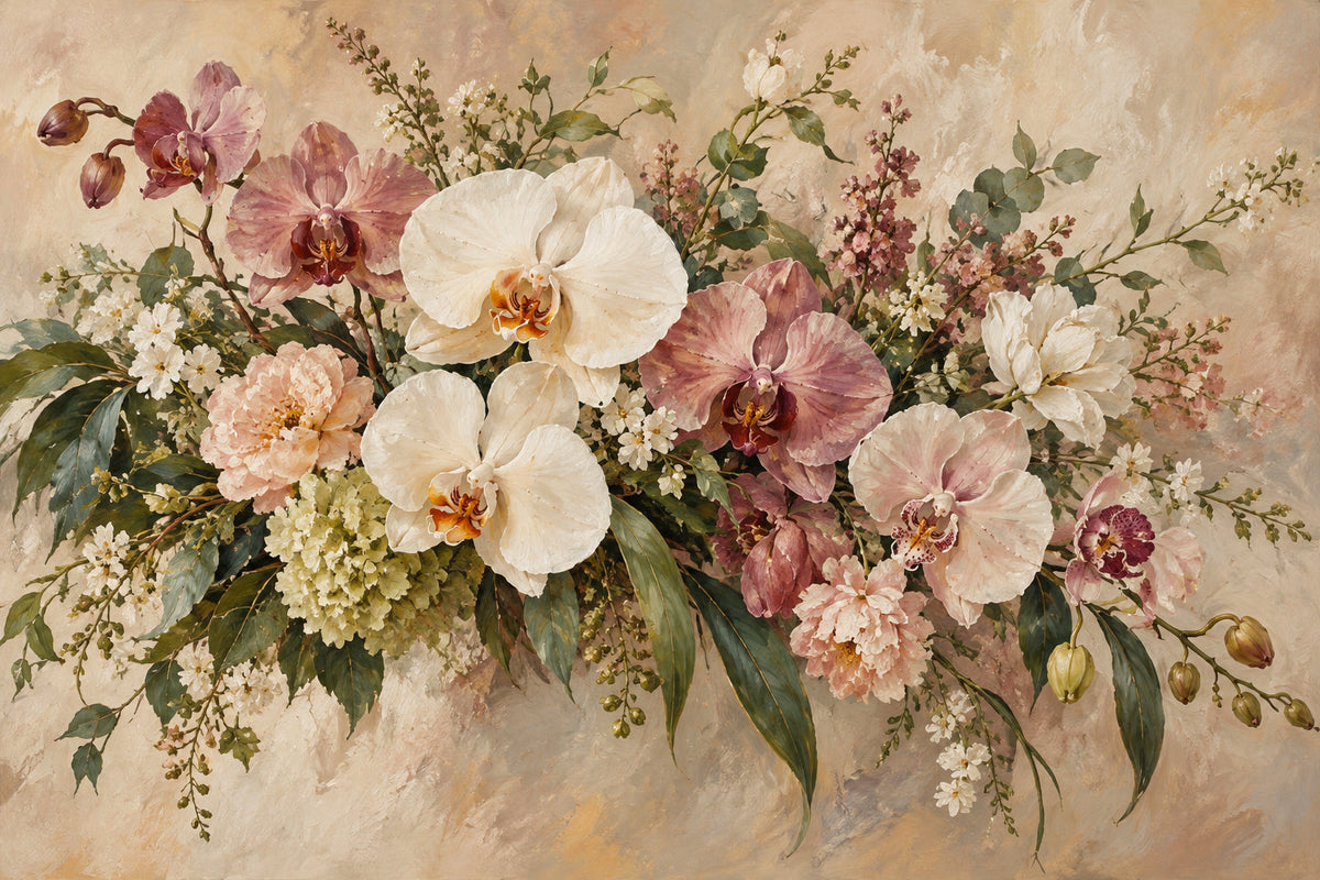 Orchid Balance — original horizontal canvas artwork