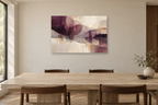 Plum Reverberation — horizontal canvas in a dining room, full original artwork