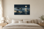 Midnight Sonata — horizontal canvas in a bedroom, full original artwork