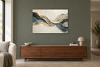 Mineral Balance — horizontal canvas in a living room, full original artwork