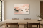 Blush Meridian — horizontal canvas in a dining room, full original artwork