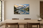 Alpine Mirror — horizontal canvas in a dining room, full original artwork