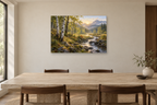 Birch Morning — horizontal canvas in a dining room, full original artwork