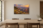 Canyon Glow — horizontal canvas in a dining room, full original artwork