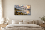Cloud Meadow — horizontal canvas in a bedroom, full original artwork
