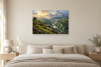 Emerald Gorge — horizontal canvas in a bedroom, full original artwork