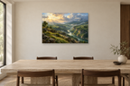 Emerald Gorge — horizontal canvas in a dining room, full original artwork