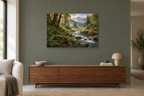Fern River — horizontal canvas in a living room, full original artwork