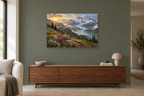 Glacier Light — horizontal canvas in a living room, full original artwork