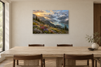 Glacier Light — horizontal canvas in a dining room, full original artwork