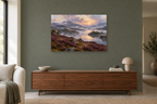 Heather Hills — horizontal canvas in a living room, full original artwork