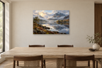 Highland Mist — horizontal canvas in a dining room, full original artwork