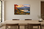 Maple Reflection — horizontal canvas in a dining room, full original artwork