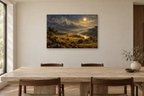 Moonlit Ridge — horizontal canvas in a dining room, full original artwork