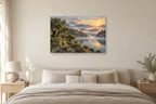 Olive Valley — horizontal canvas in a bedroom, full original artwork