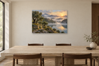 Olive Valley — horizontal canvas in a dining room, full original artwork
