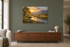 Willow Waters — horizontal canvas in a living room, full original artwork