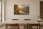 Willow Waters — horizontal canvas in a dining room, full original artwork