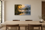 Woodland Sun — horizontal canvas in a dining room, full original artwork