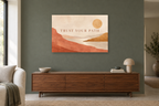 Trust Your Path — horizontal canvas in a living room, full original artwork