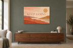 Keep Going — horizontal canvas in a living room, full original artwork