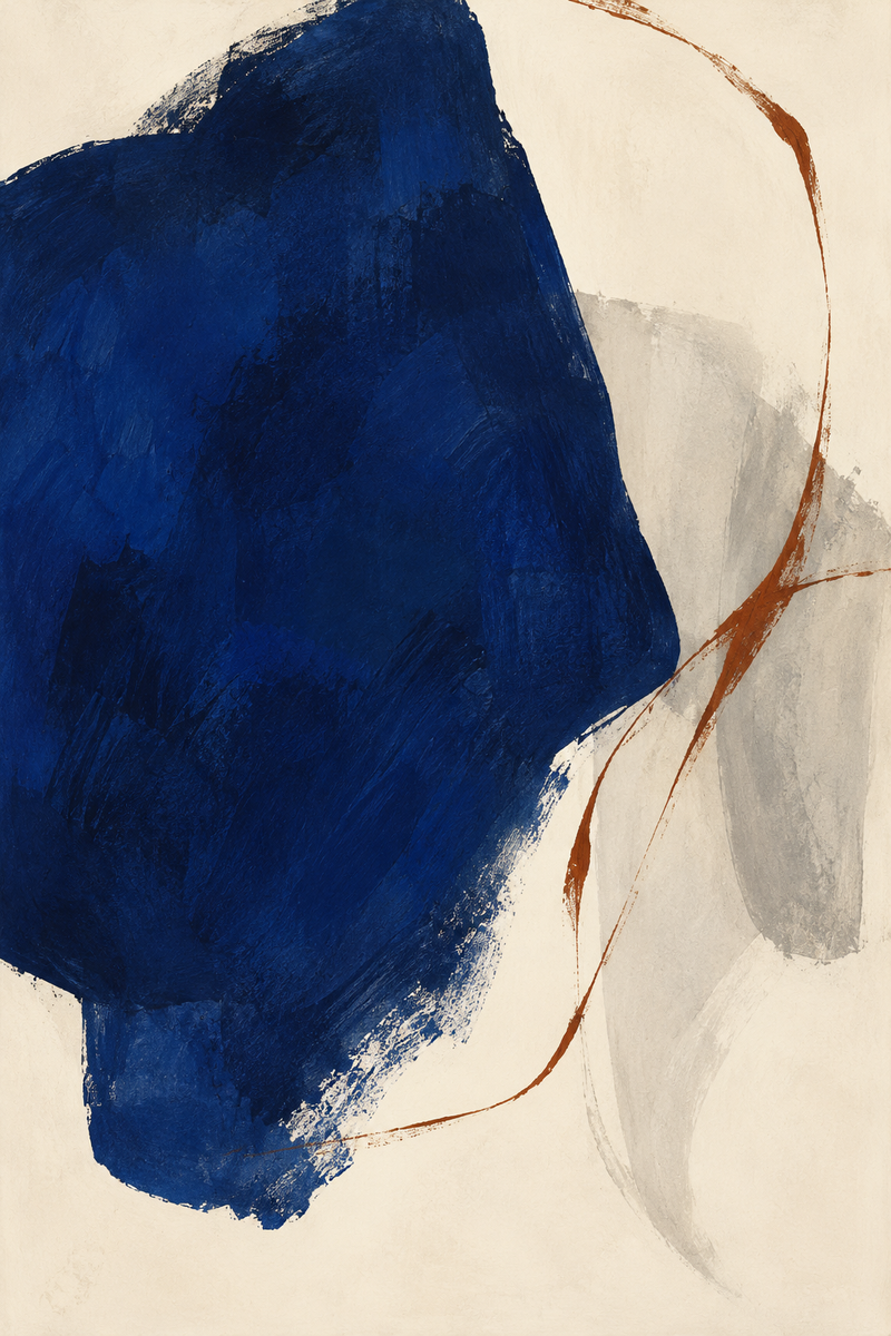 Blue Interval canvas artwork — Quiet Forms
