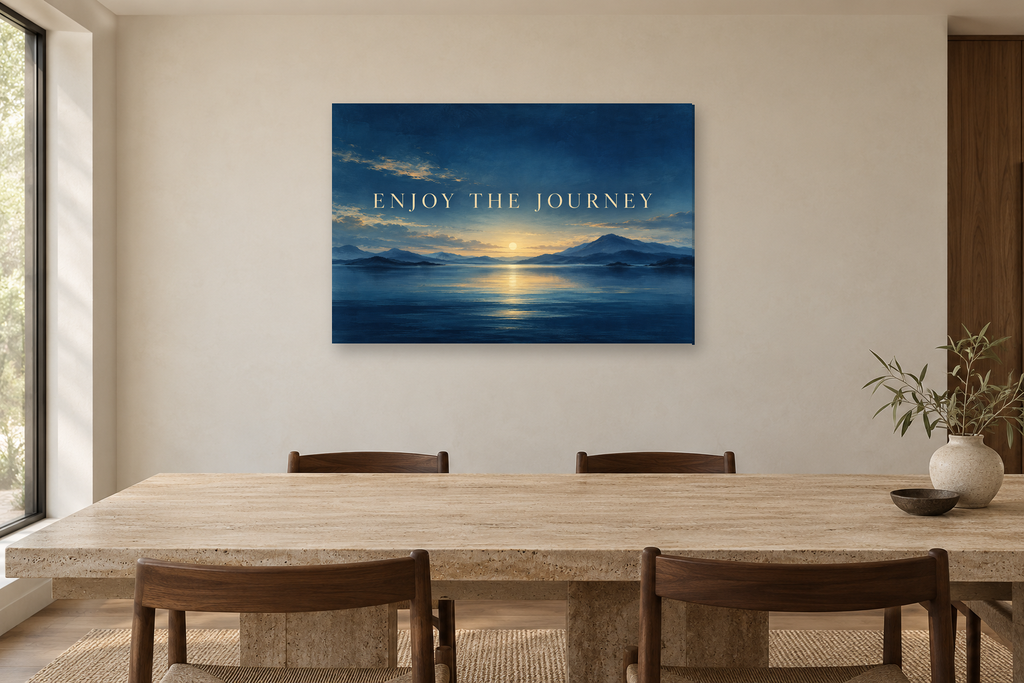 Enjoy The Journey — horizontal canvas in a dining room, full original artwork