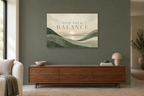Find Your Balance — horizontal canvas in a living room, full original artwork