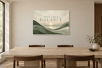 Find Your Balance — horizontal canvas in a dining room, full original artwork