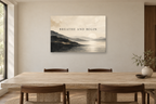 Breathe And Begin — horizontal canvas in a dining room, full original artwork