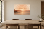 Be Here Now — horizontal canvas in a dining room, full original artwork