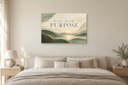 Rise With Purpose — horizontal canvas in a bedroom, full original artwork