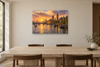 London River Light — horizontal canvas in a dining room, full original artwork
