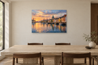 Copenhagen Harbour — horizontal canvas in a dining room, full original artwork
