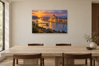Budapest Twilight — horizontal canvas in a dining room, full original artwork