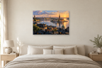 Stockholm Waterfront — horizontal canvas in a bedroom, full original artwork