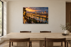 Florence Golden Arno — horizontal canvas in a dining room, full original artwork